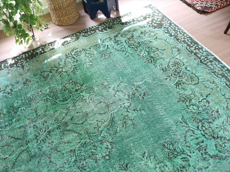 楽天市場】オーバーダイド ヴィンテージラグ グリーン 299×196cm