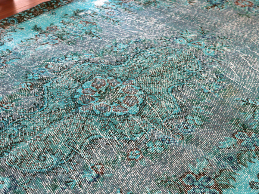 楽天市場】オーバーダイド ヴィンテージラグ ターコイズブルー 265