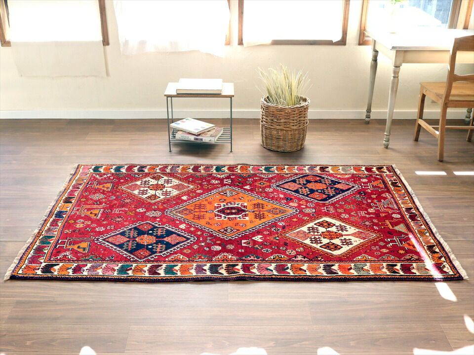 アンティークハムセ カシュガイ ラグ トライバルラグ 絨毯