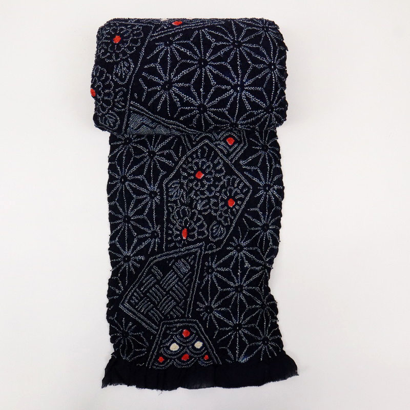 楽天市場】浴衣反物 手しぼり 麻の葉青海波寄せ柄 カジュアル 濃紺