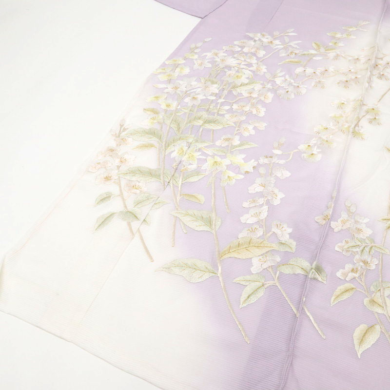 楽天市場】夏着物 仮絵羽 訪問着 極上刺繍 絽 涼やか花々模様