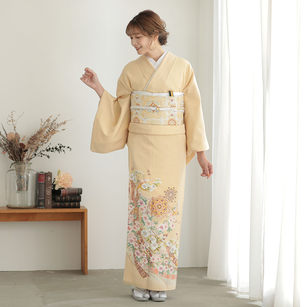 楽天市場】色留袖レンタル フルセット【レンタル】「E234 クリーム 華