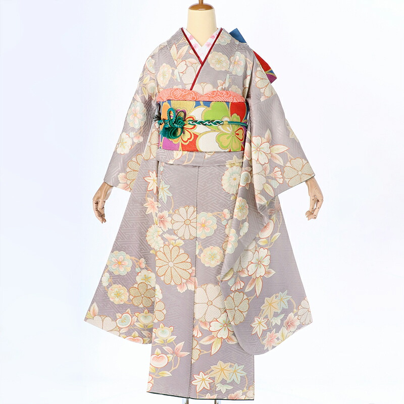 楽天市場】【振袖 レンタル】 結婚式 結納R052 正絹 藤色 紗綾桜に菊