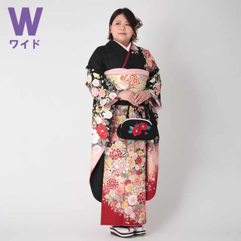 楽天市場】【成人式 振袖 レンタル】RS1006 正絹 黒 桜菊花に御所車