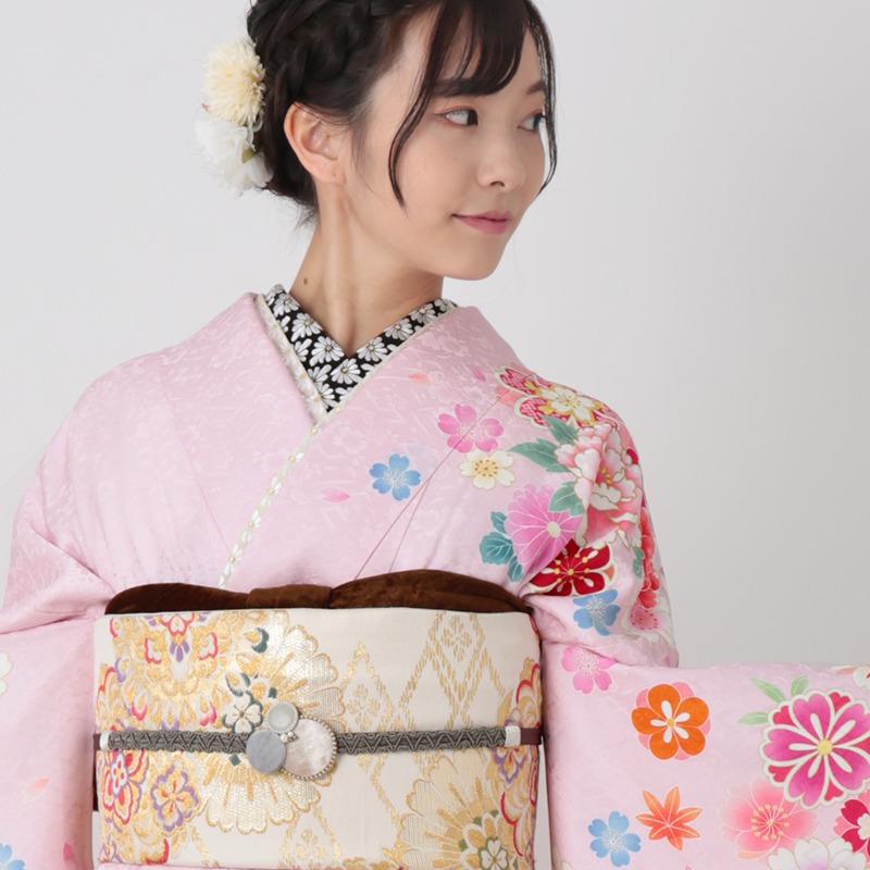 楽天市場】【成人式 振袖 レンタル】RS1152 正絹 ピンク 桜牡丹に毬