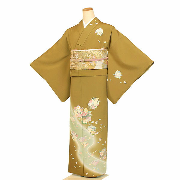 楽天市場】【レンタル】【訪問着・黄土色系】正絹訪問着レンタル 訪問