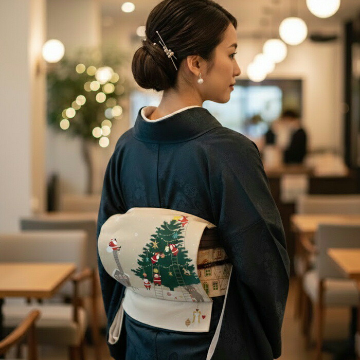 楽天市場】クリスマス 帯 名古屋帯 正絹 京都 西陣 名古屋帯 仕立