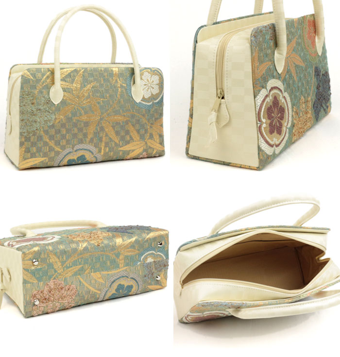 楽天市場】《値下げ！》 利休バッグ ゴールド系 ＜捩り織 五瓜に唐花