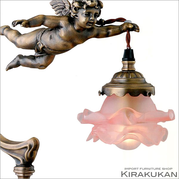 ランプ天使アンティーク風照明ランプスタンドエンジェルイエロー付箋