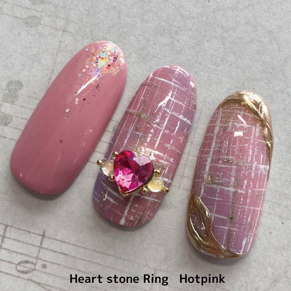 楽天市場】KiraNail ハートストーンリング 3個入 ☆ ネイルパーツ