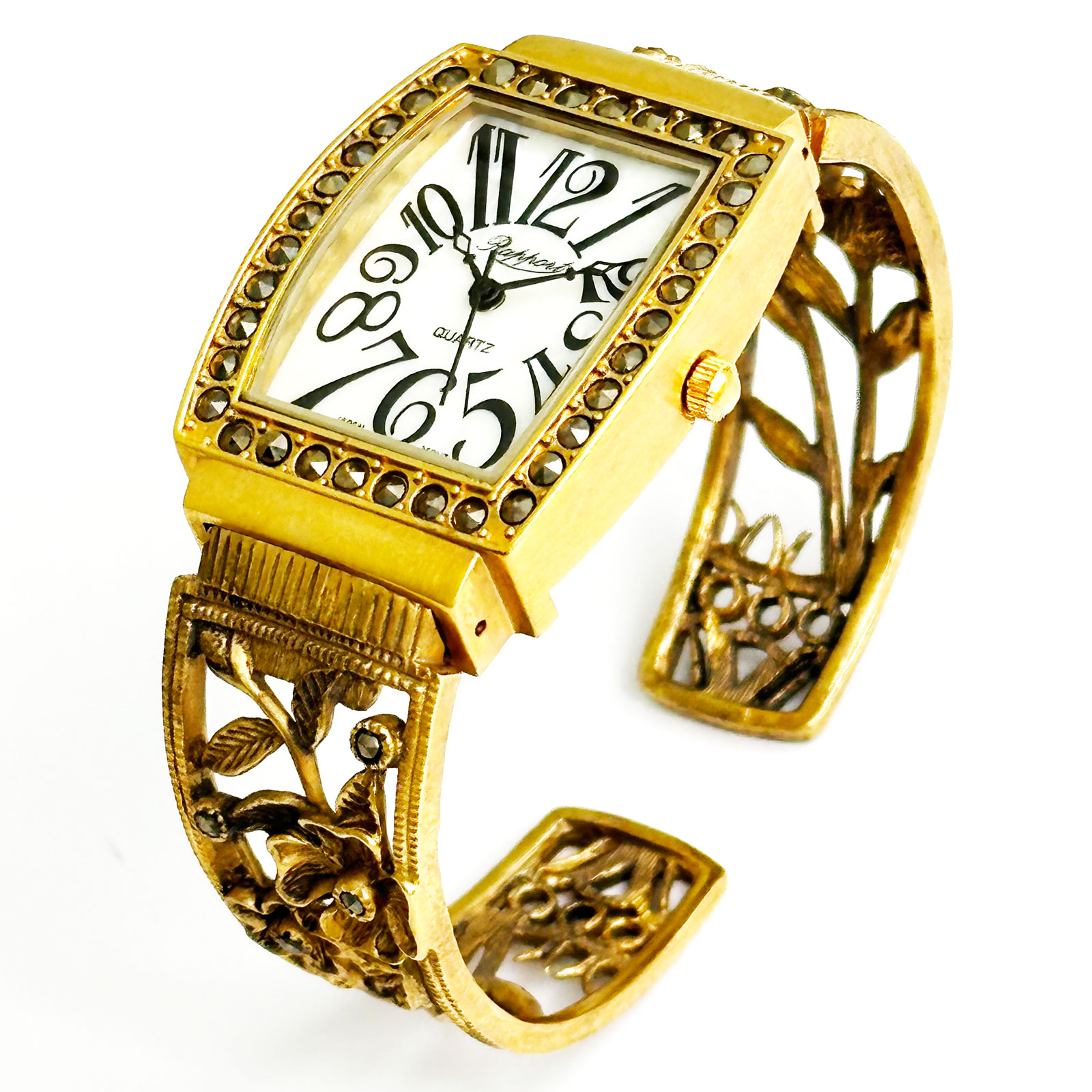 楽天市場】アンティーク風のゴールドバングル 腕時計 レディース