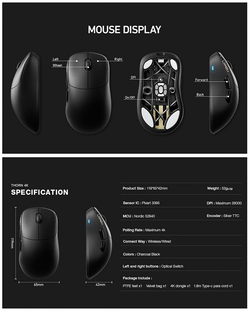 楽天市場】LAMZU Thorn 4K 4Kレシーバー付属 ワイヤレスゲーミング