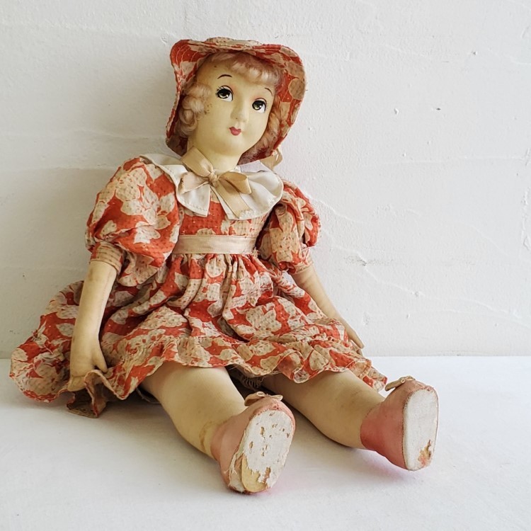 楽天市場】足太人形 ピンクのカーリーヘアー : Antique 來乎舎モダン