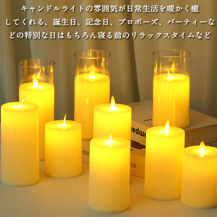 楽天市場】LEDキャンドルライト 3個セット 電池式揺れる灯 LED