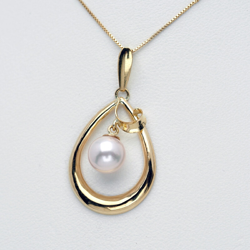 K18 シルバー 18金 コンビ アコヤパール 真珠 天使 ペンダント