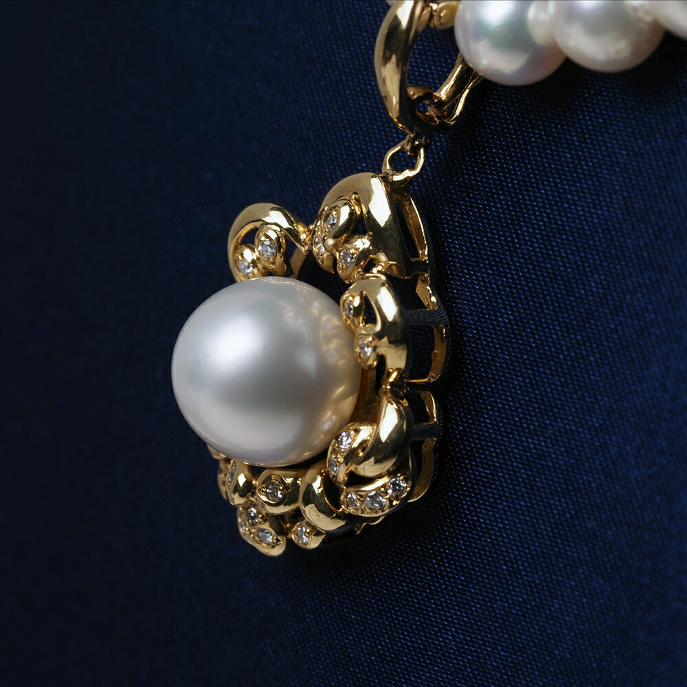 楽天市場】K18 南洋真珠 クリッカーペンダントトップ 11mm up/アコヤ