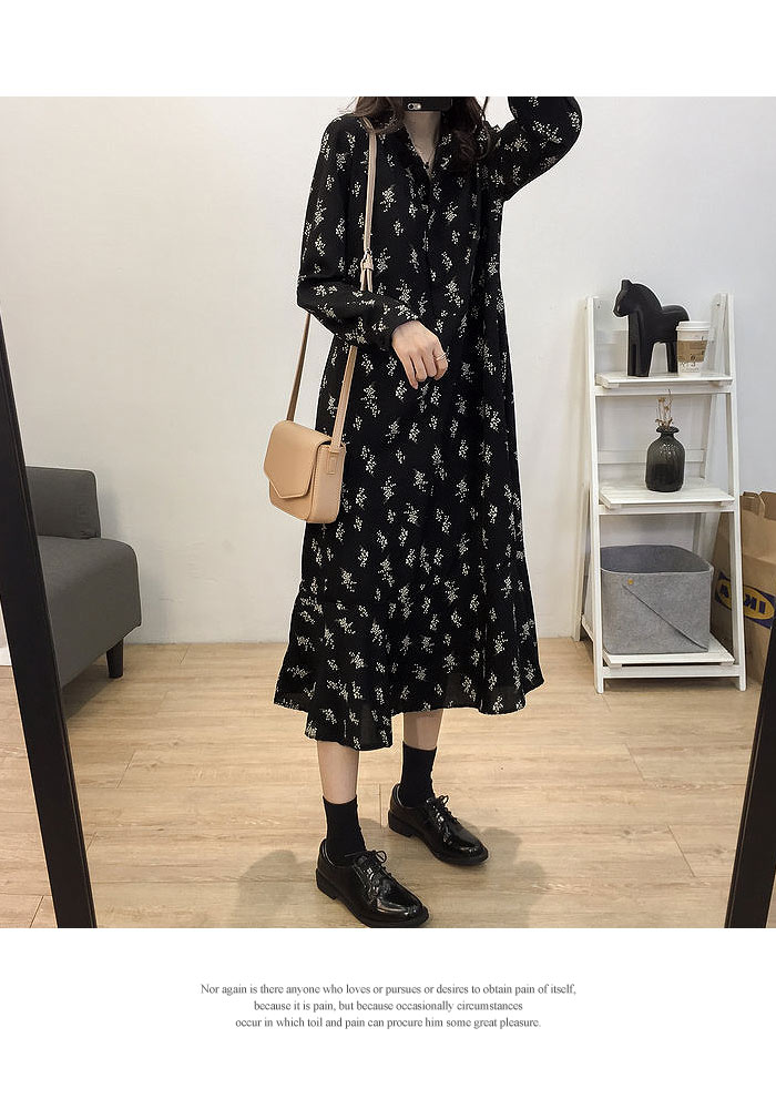 楽天市場】ワンピース レディース 春 冬 春冬 花柄ワンピース 黒