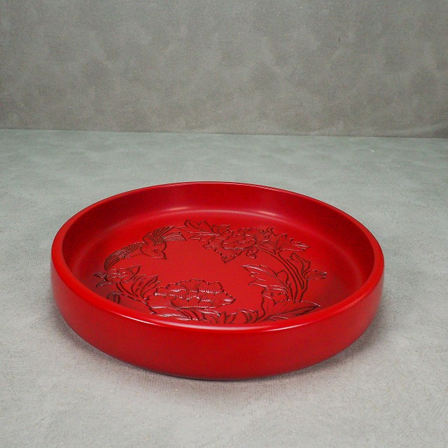 楽天市場】村上木彫堆朱 花鳥文様 盆 0026漆器 天然木 漆伝統的工芸品