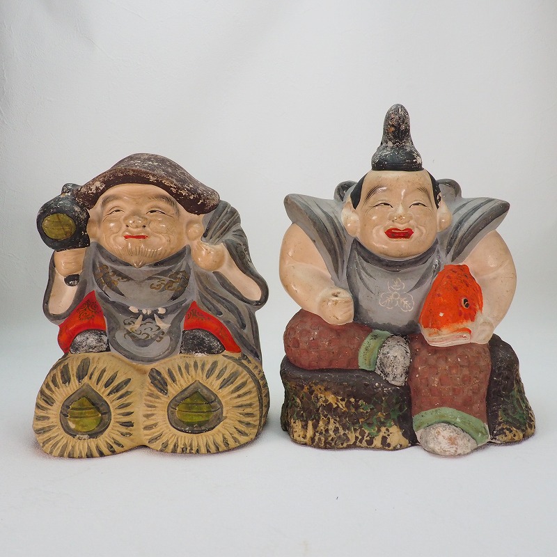 楽天市場】土人形 大黒様と恵比須様 0215 相良人形 雛人形 日本玩具