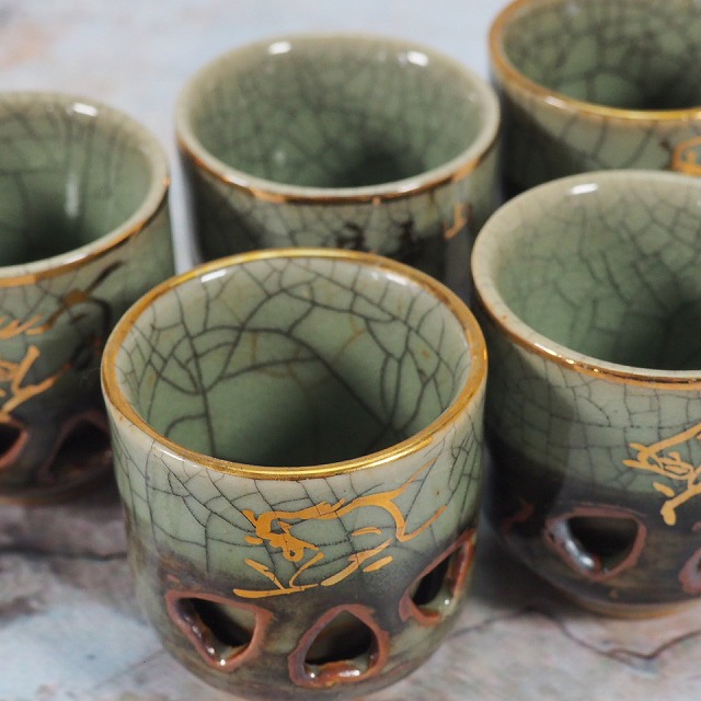 楽天市場】相馬焼 徳利と猪口10個組 0178大堀相馬焼 昭和 伝統的工芸品