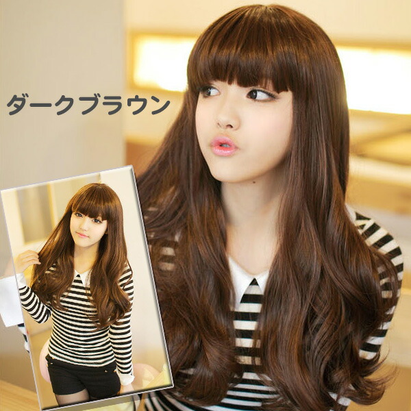 楽天市場】【楽天1位】ウィッグ ロング ミディアム 前髪ぱっつん
