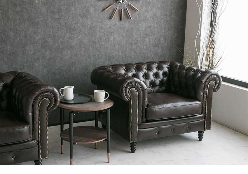 楽天市場】【送料無料】 チェスターフィールド ソファ 1人掛け 総革 本