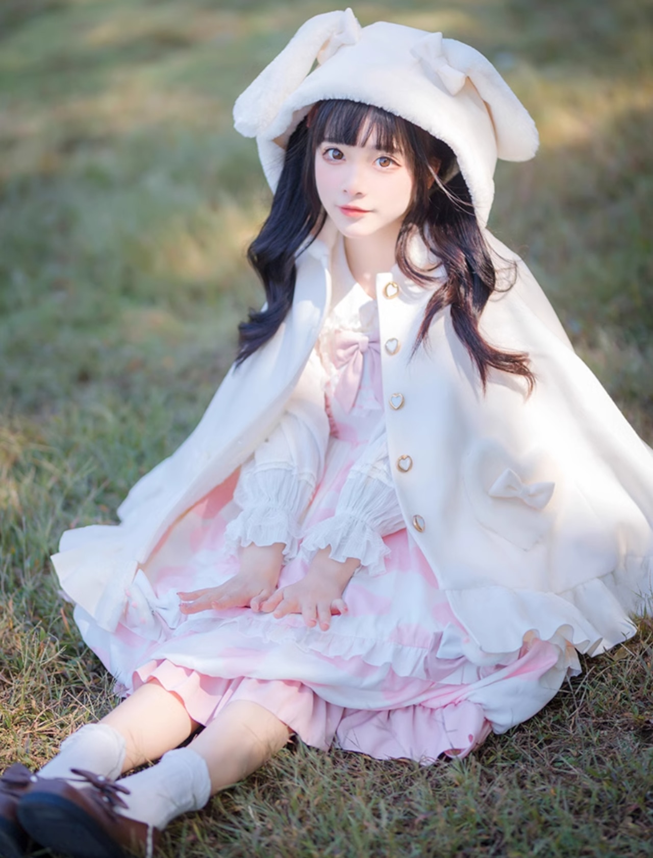 楽天市場】甘ロリ ロリータファッション マント ケープ うさ耳フード