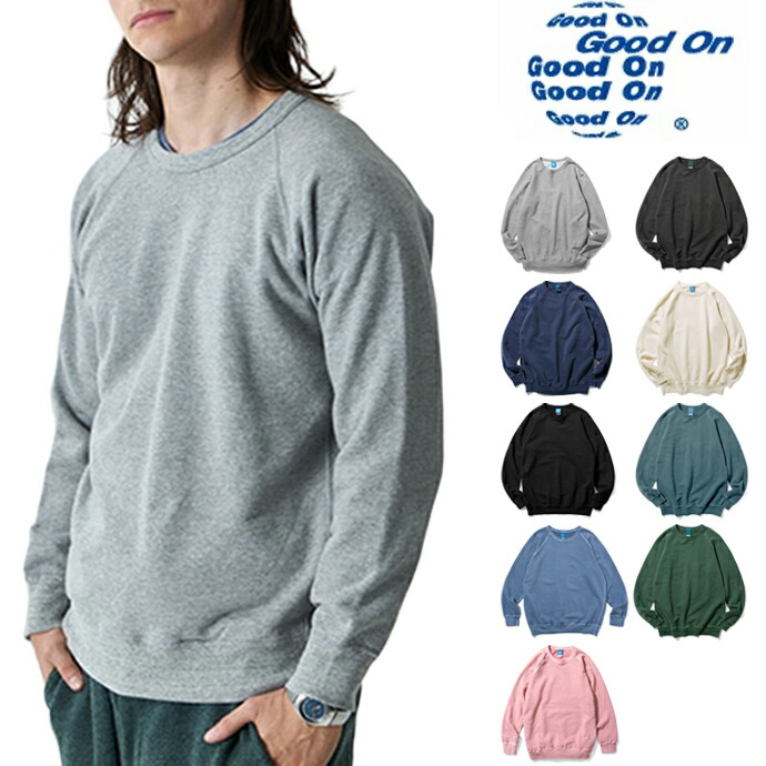 楽天市場】Good On グッドオン RAGLAN CREW SWEAT SHIRTS 9oz ラグラン