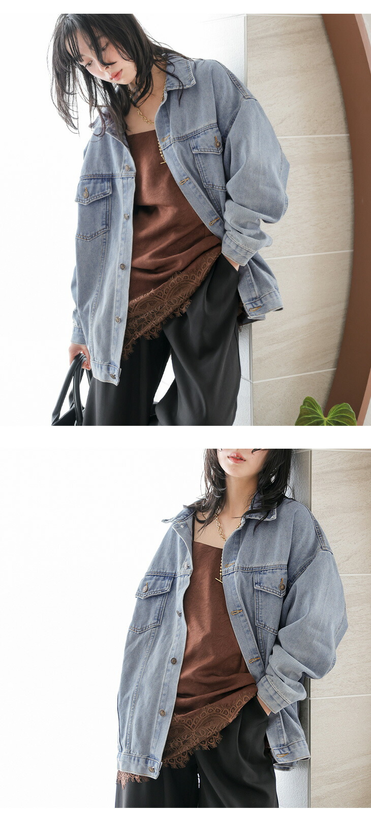 楽天市場】【半額クーポン対象】デニムジャケット オーバーサイズ