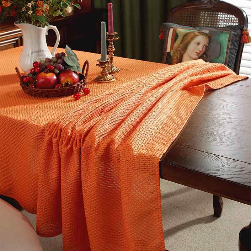 楽天市場】テーブルクロス モダン シンプル 無地 綿 リネン オレンジ
