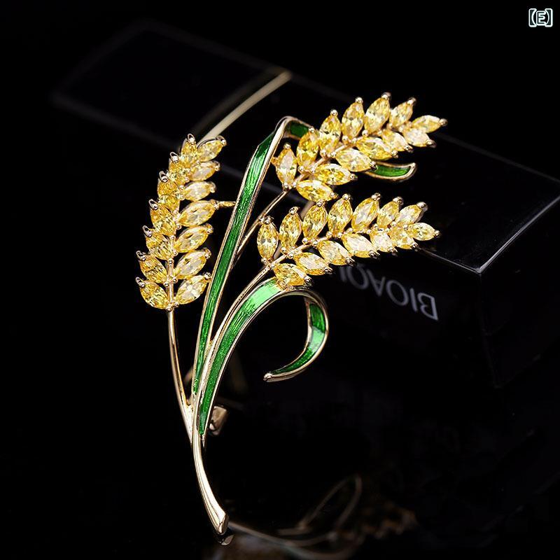 楽天市場】ブローチ レディース 麦穂 高級 シンプル 稲穂 コサージュ