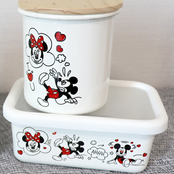 楽天市場】ミッキー&ミニー SH ホーローレクタングルストッカー・M(MMJ
