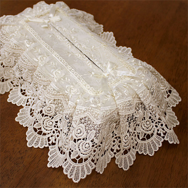 楽天市場】レース ティッシュボックスカバー 約26x12x11cm 【ゆう