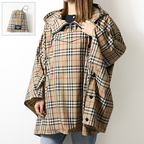楽天市場】Burberry バーバリー ポンチョ Vintage Check Hooded Cape