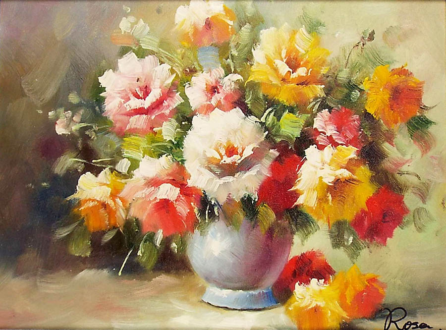 楽天市場】花の絵 絵画 油絵 アートパネル開業祝い 開院祝い「多彩な