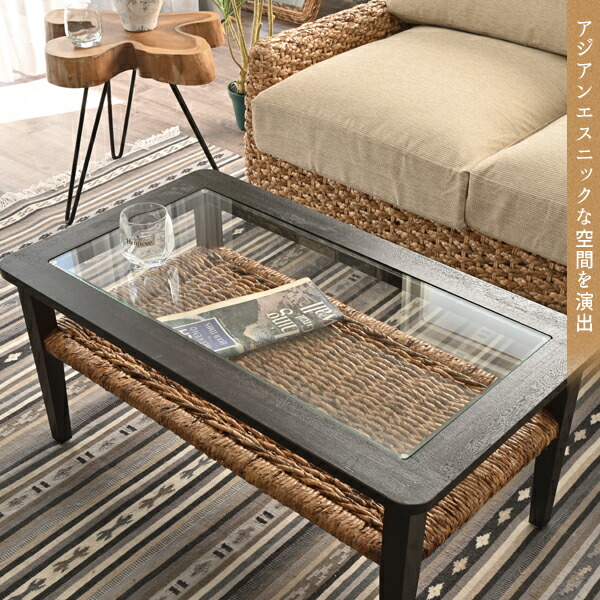 楽天市場】アジアン家具 バナナリーフ テーブル ローテーブル