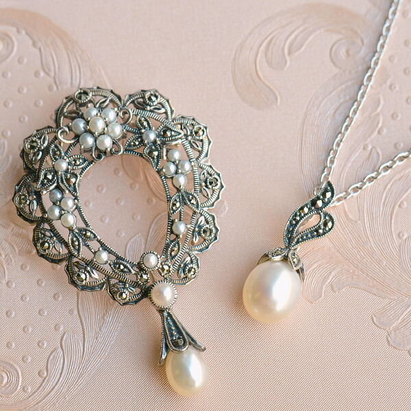 楽天市場】碌山 淡水真珠 ブローチペンダント シードパールと