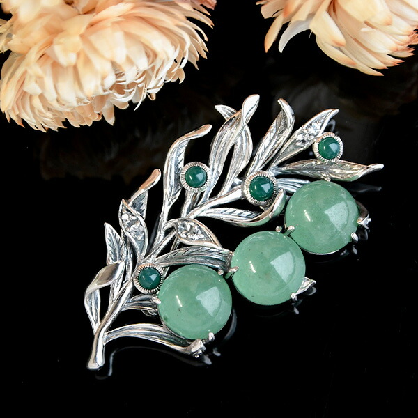 楽天市場】碌山 ウィリアムモリス 柳 グリーンクォーツ ブローチ