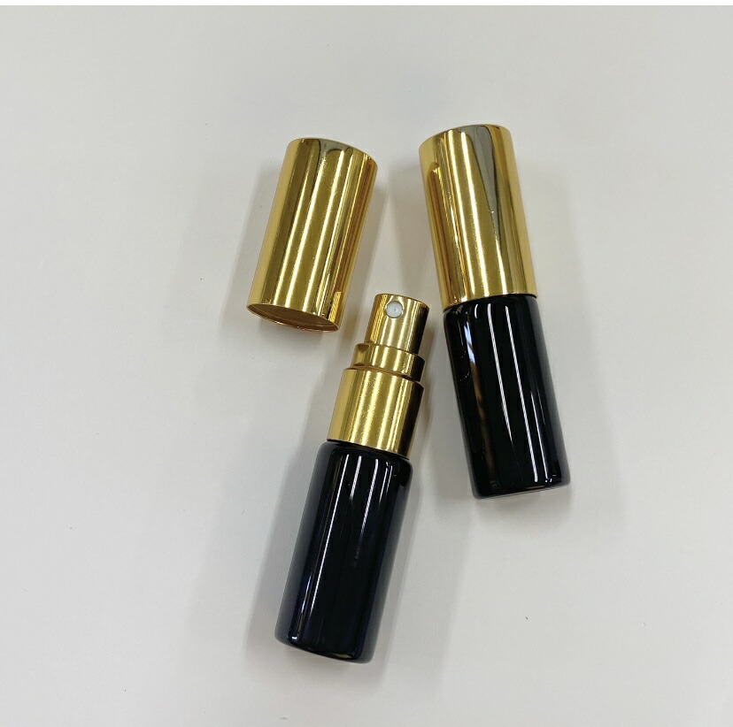 楽天市場】【スプレー容器】5ml ボトル 黒 キャップ ゴールド シルバー