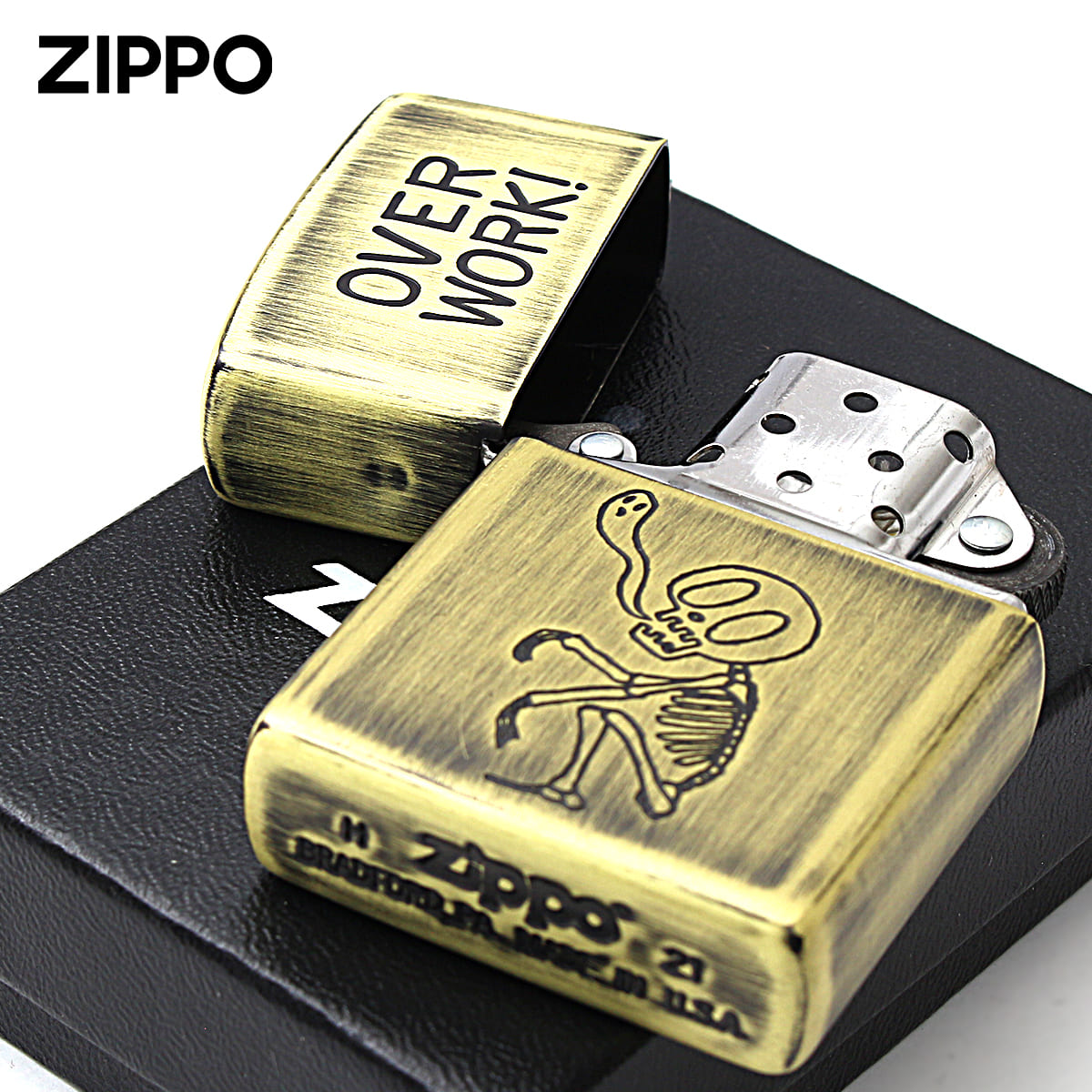 楽天市場】Zippo ジッポライター スカル ドクロ 骸骨 真鍮 ブラス