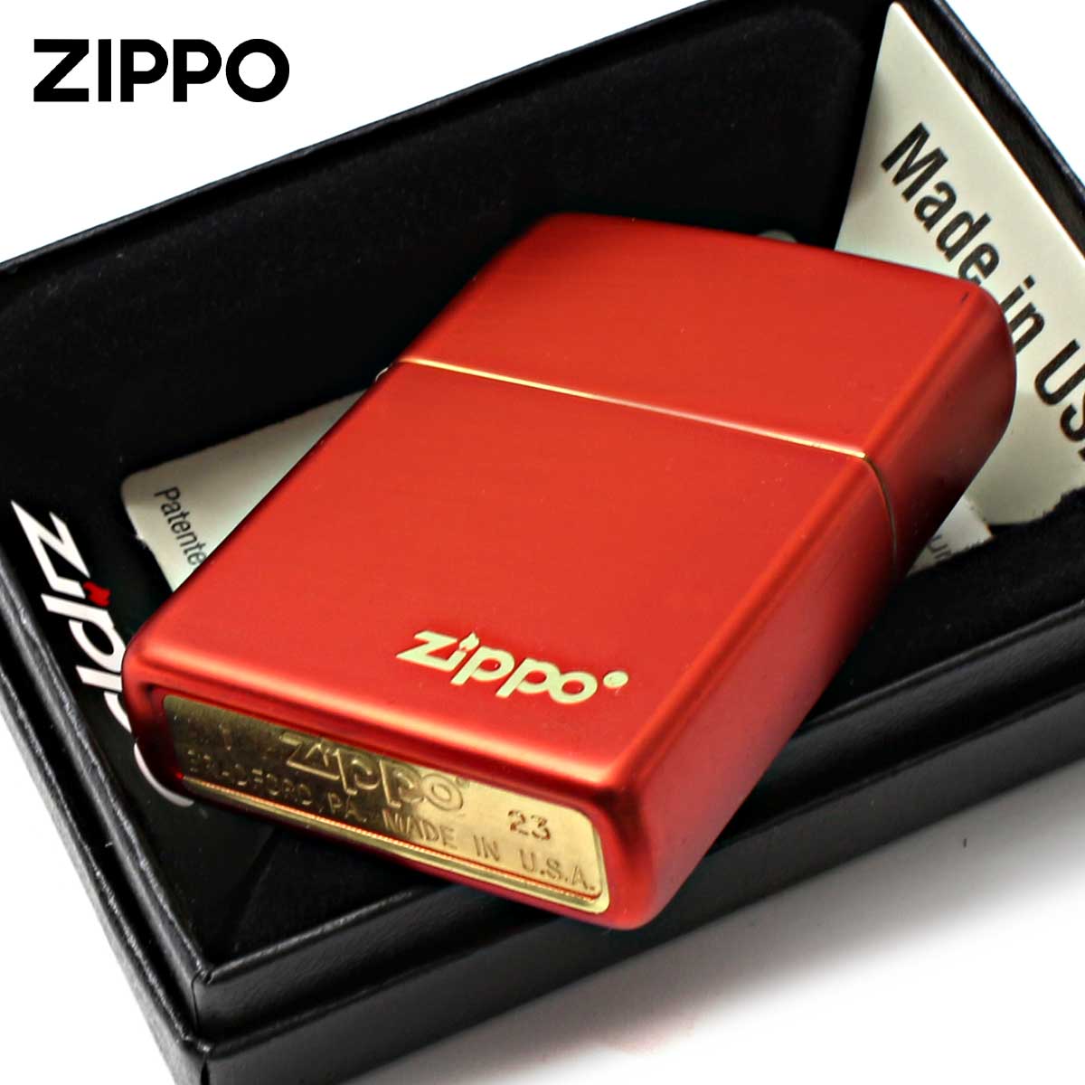 楽天市場】Zippo ジッポライター メタリック レッド ジッポ ロゴ