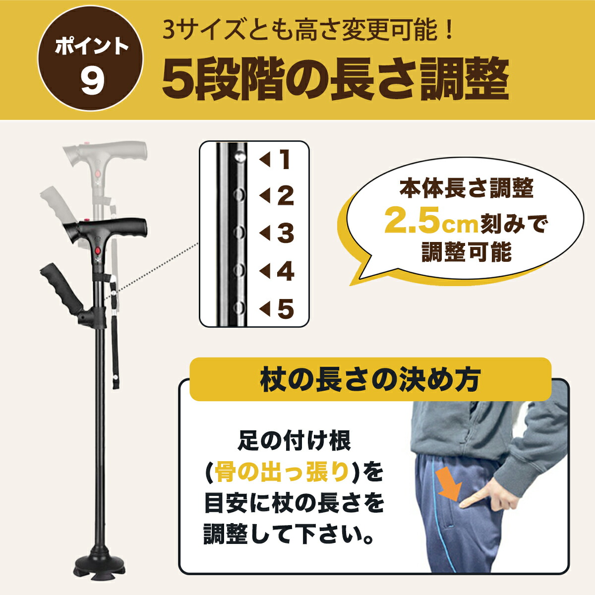 楽天市場】【3/4 20～24時限定 P10倍】杖 介護 4点杖 折りたたみ杖