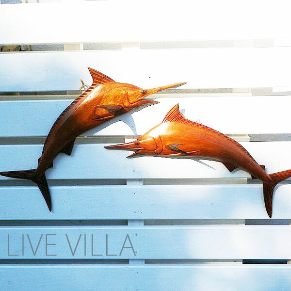 楽天市場】木彫り マカジキ カジキ 壁掛け 木 ウッド オブジェ