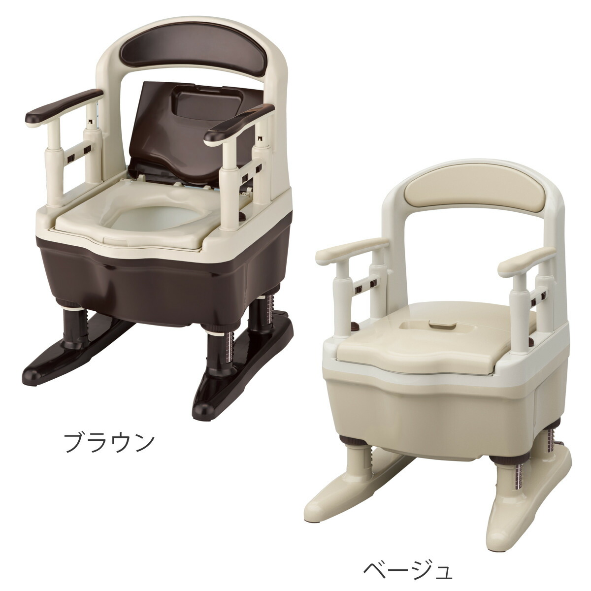 楽天市場】ポータブルトイレ 標準便座 コンパクト キャスター付 介護用