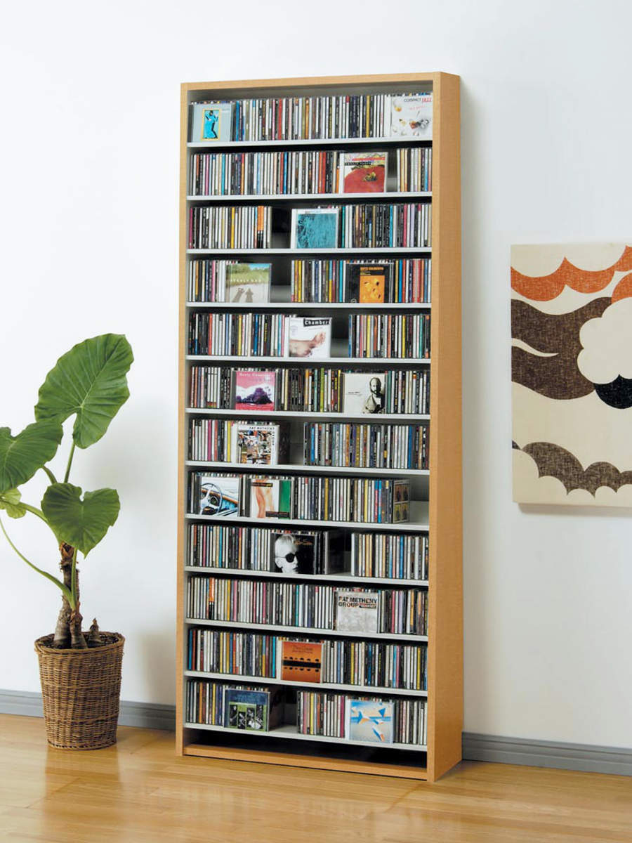 CDラック(幅約82cm、奥行約30cm、高さ約160cm、CD700枚以上) 本棚 隙間