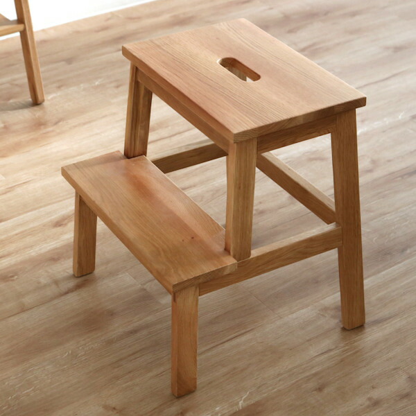 楽天市場】踏み台 高さ47cm ステップ台 天然木 木製 オーク材 スツール