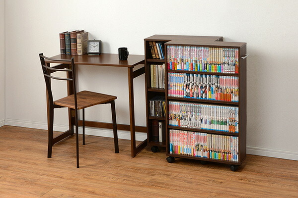 楽天市場】コミックラック 4段 キャスター付 すきま収納ラック M