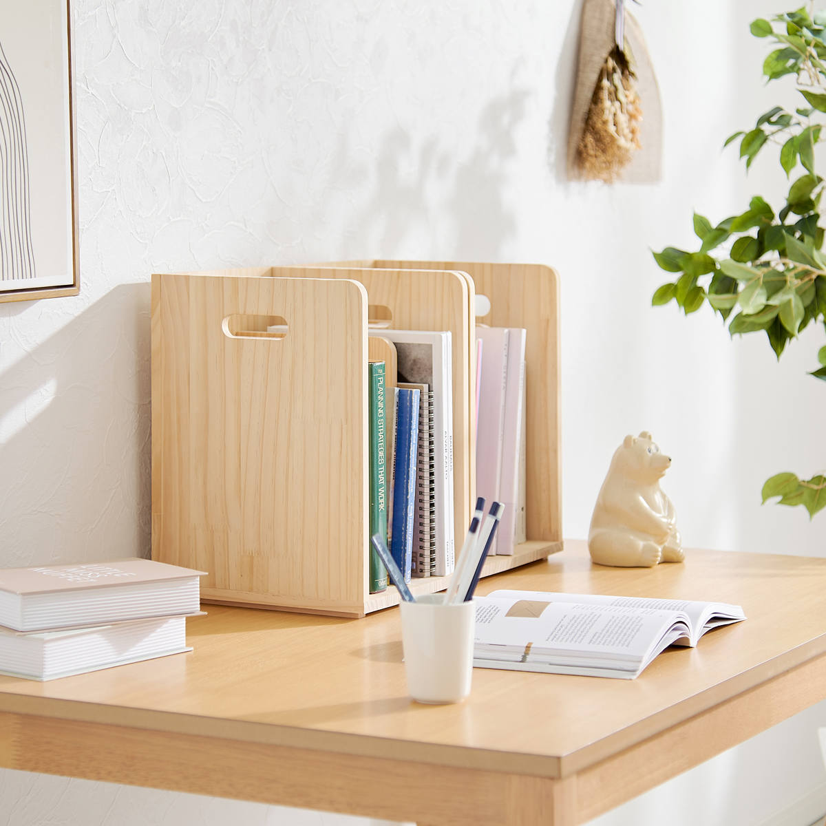 楽天市場】本棚 ブックラック 2個組み 積み重ね ブックスタンド 木製