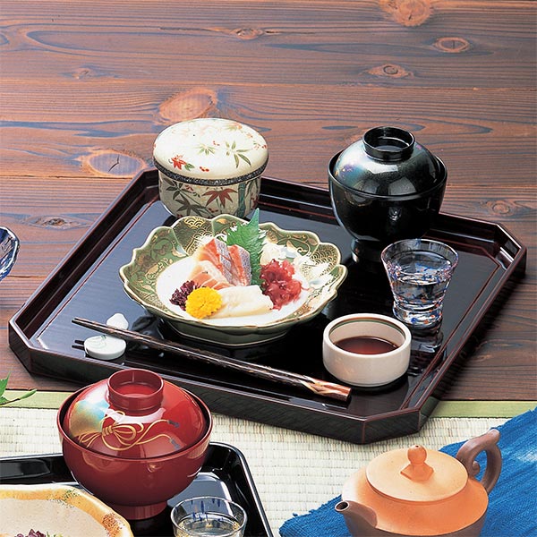 輪島塗 梅形膳 六客 盆 懐石盆 会席盆 輪島塗 梅形膳 六客 盆 懐石盆