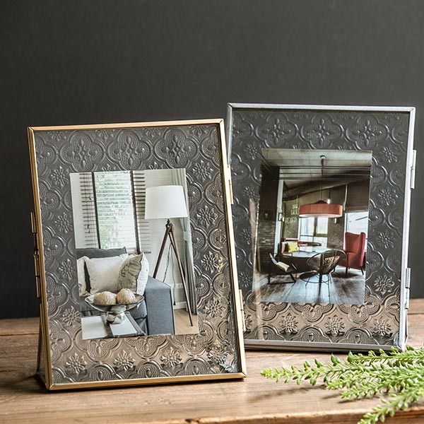 楽天市場】フォトフレーム フラワー ガラス ヒンジドフレーム